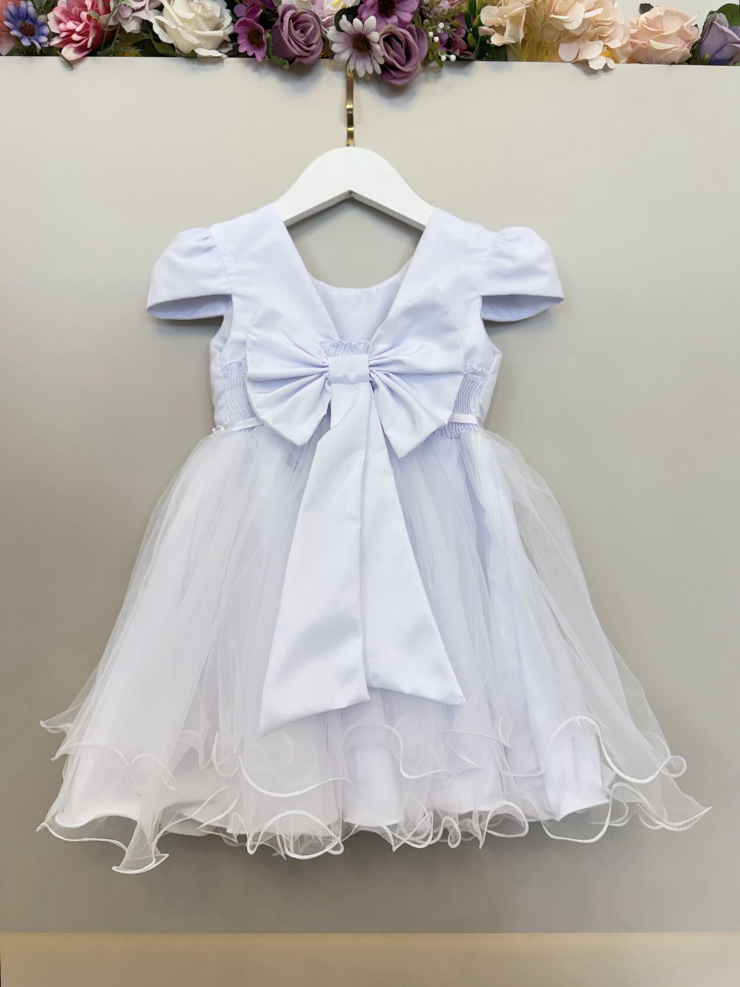 Vestido Infantil Branco Luxo C/ Pérolas Daminhas Festas