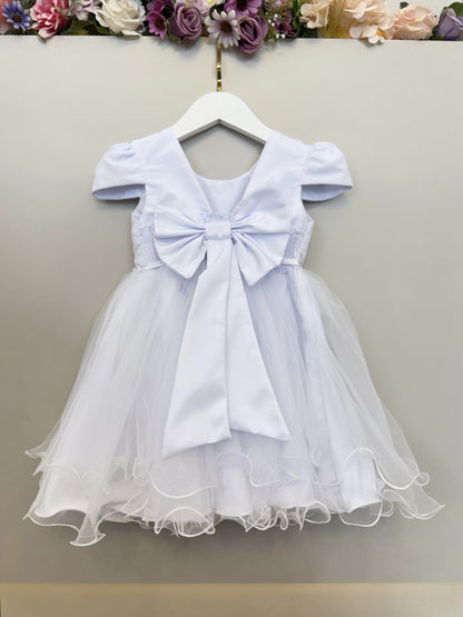 Vestido Infantil Branco Luxo C/ Pérolas Daminhas Festas