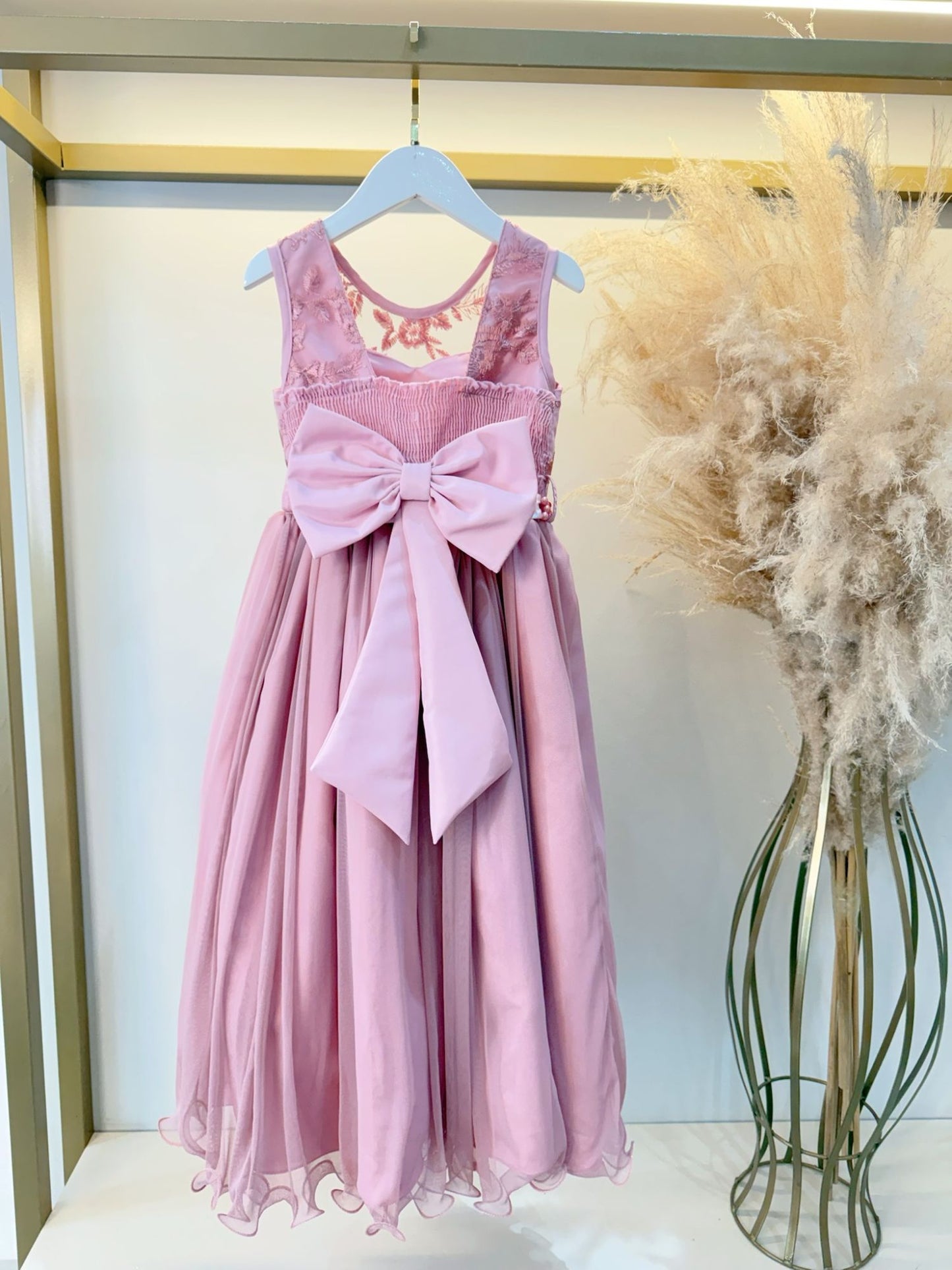 Vestido Infantil Longo Rose C/ Renda Damas Formatura