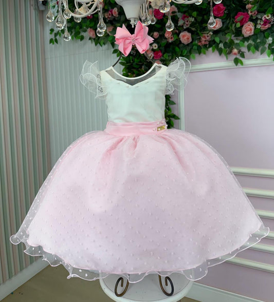 Vestido Encanto Rosa Bebê
